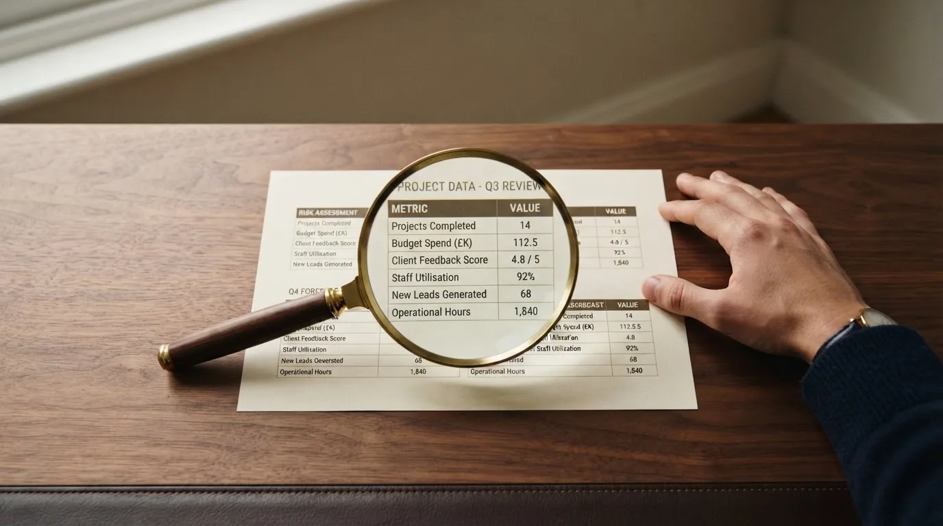 A magnifying glass rests over a printed regulatory certificate on a wooden desk.